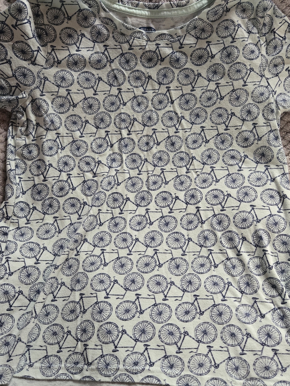 Old Navy Girls Bicycle Print Tee Short Sleeve Top - Size L 10-12